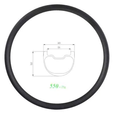 26er MTB AM Enduro Bike Carbon Rim Clincher Tubeless UD 3K Wheel 28/32/36 Holes - Image 1 of 4
