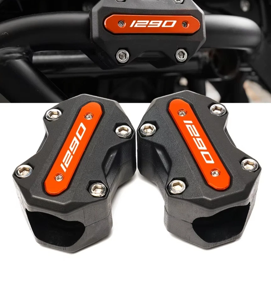 KTM 1290 Crash Bar Protector Bumper Blocks Orange - Image 1 of 2
