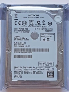750 GB SATA Hitachi HTS727575A9E364 7200rpm 16MB HDD 2,5 " Internal Hard Disk - Picture 1 of 1