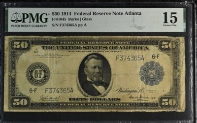 Fr. 1045 $50 1914 Federal Reserve Note PMG Choice Fine 15 - Image 1 of 2