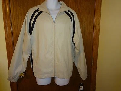 CHAQUETA HOMBRE CONSENSUS BEIGE NUEVA TALLA MED MSP $54.00 RESISTENTE AL VIENTO AGUA Foto 1 de 4