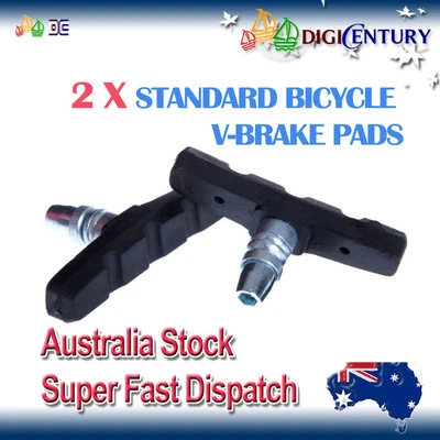 2 X STANDARD Bicycle V-BRAKE PADS for Hybrid / Comfort / Mountain Bikes