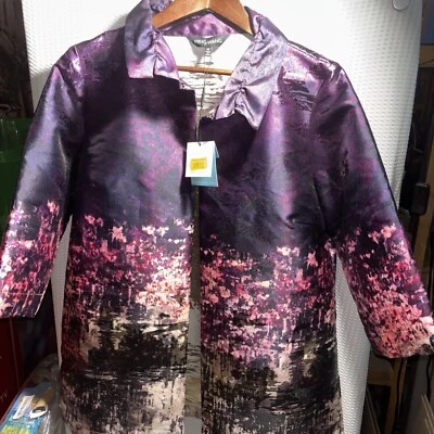 New Women’s Ming Wang Metallic Overcoat Size Medium  - Image 1 of 4