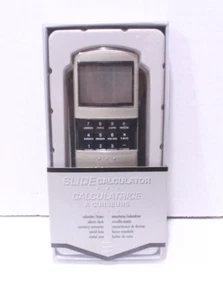 Slide Calculator Alarm Clock Currency Converter Timer Calendar Handheld Metal - Picture 1 of 5