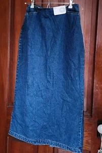 Vintage Carolina Blues Blue Jean Skirt Size 8 Long Denim Spring Summer Clothes - Picture 1 of 9