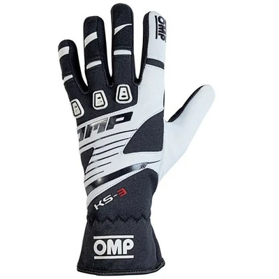 Guantes de Karting OMP KS-3 Blanco/Negro Negro/Blanco S - Imagen 1 de 2