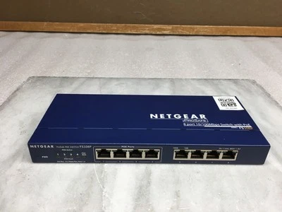 NETGEAR FS108P v3 ProSafe 8-port 10/100mb/s switch with 4-port POE+ AC Adapter - Image 1 of 4