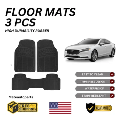 For Mazda 6 Car Floor Mat 3pcs Full Set  HEAVY DUTY HIGH DURABILITY - Image 1 of 4