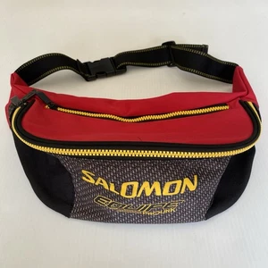 Vintage 90s Salomon Bum Bag Fanny Pack Side Bag Red - Equipe Prolink Rare - Picture 1 of 13