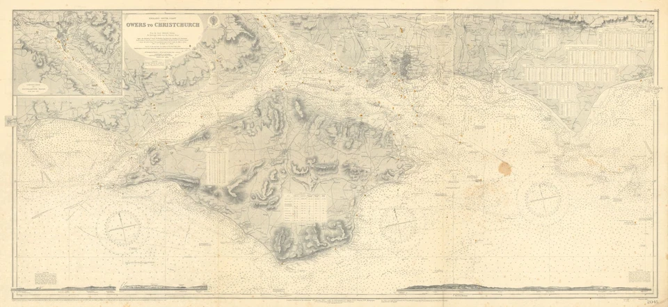 England South Coast Admiralty chart 2045. Isle of Wight & Solent 1885 (1935) map - Image 1 of 1
