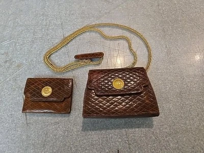 ALBERT NIPON BOLSO DE MANO / BANDOLERA DE CUERO GENUINO CON MONEDERO DE CAMBIO VINTAGE Foto 1 de 4