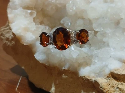 Новое без ценников/серебро ГРУБЫЙ ГРАНАТ и CZ кольцо - Изображение 1 из 4