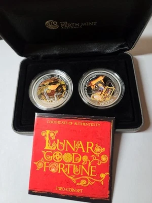2013 Tuvalu Good Fortune Snake Wealth Wisdom  2x1oz Silver Proof Two Coin Set - Image 1 of 4