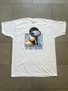 Vintage 90s Scuba Naked Diving Girl Boat Single Stitch Made In USA Tee Shirt XL - Picture 1 of 16