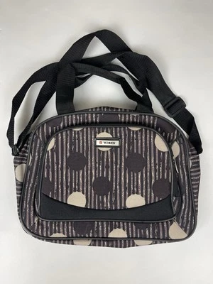Bolso de viaje Tag Heuer de mano negro marrón a rayas Foto 1 de 4