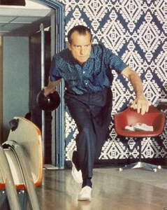 President Richard Nixon White House Bowling Alley 8x10 Picture Celebrity Print - Picture 1 of 1
