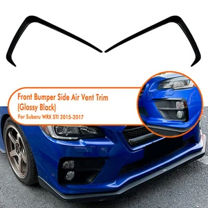 Gloss Black Front Side Air Vent Trims For Subaru WRX STI 2015-2017 2016 - Picture 1 of 11