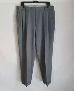 Zanella Bennett Mens Wool Blue Brown Beige Grey Pleated Dress Pants Size 35x30 - Picture 1 of 5
