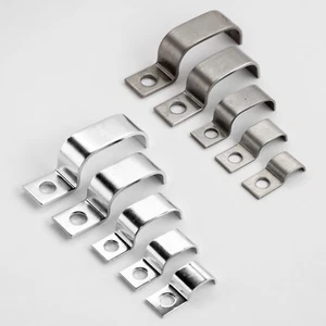 Cable clamps DIN 72571 for 2 cables galvanized or stainless steel A4 V4A MP metal pipe - Picture 1 of 11