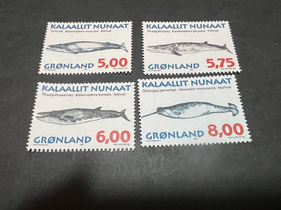 Greenland: 1997 Whales Scott 319-322 MNH SCV $9.65 - Image 1 of 2