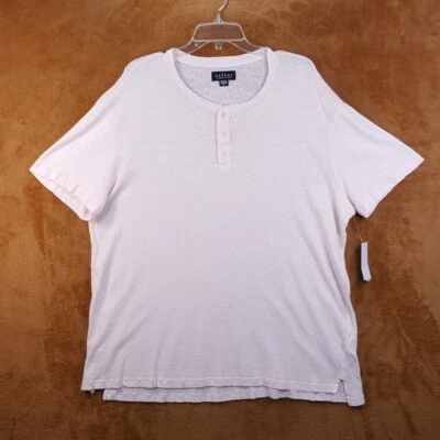 Camisa VELVET GRAHAM SPENCER Para Hombres XL Rosa Pullover Henley Mezcla de Lino Camiseta LIONEL Foto 1 de 4