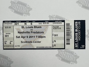 2011 Nashville Predators at St Louis Blues Ticket 4/9/11 - Picture 1 of 1