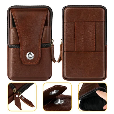 PU Leather Waist Belt Loop Pack Phone Pouch Wallet Cover Case Skin - Image 1 of 4