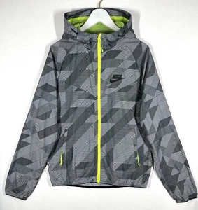 Nike Men's Printed Windrunner Full Zip Jacket Small Black / Grey / Bright Yellow - Picture 1 of 16