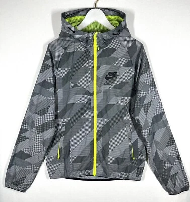 Nike Men's Printed Windrunner Full Zip Jacket Small Black / Grey / Bright Yellow - Image 1 of 4