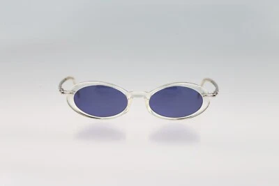 Robert Rudger 0041 203, Vintage Años 90 Transparente Steampunk Pequeñas Gafas de Sol Ovaladas Mujer Foto 1 de 4