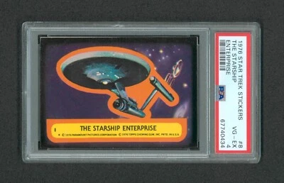 1976 Topps Star Trek Stickers #8 The Starship Enterprise PSA 4 - Image 1 of 2