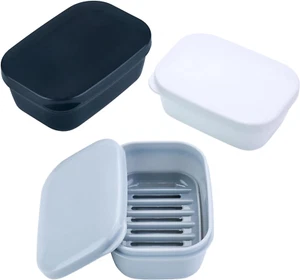 3Pcs Travel Soap Container, Portable Soap Case Leakproof Soap Box Soap Dish with - Picture 1 of 12
