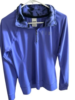 Victoria Secret розовый четверть молнии длинным рукавом фиолетовый пуловер женский размер маленький - Изображение 1 из 4