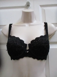 Felina Women's Bra 36B Black Lace Crochet Underwire Support New - Picture 1 of 11