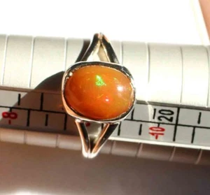 16,80 Karat MASSIVER 925 STERLINGSILBER WEISSER ÄTHIOPISCHER OPAL SCHMUCK RING US 9 - Bild 1 von 6