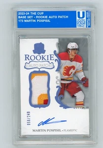 2023-24 U.D THE CUP HOCKEY ROOKIE AUTO 3/c PATCH #056/249 FLAMES Martin Pospisil - Picture 1 of 2