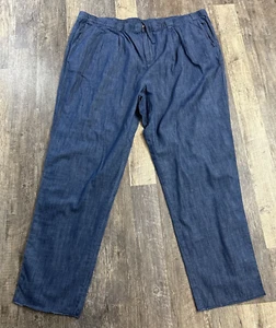 King Size Herren 4XLB 38 Big Hose Blau Gummibund Tasche Knopf Reißverschluss Freizeit - Bild 1 von 10