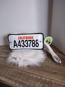 California weiß Vinyl Nummernschild Vintage Clutch Handtasche Y2K Cyber 90er MOD FX - Bild 1 von 6