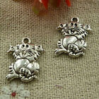 Darmowa wysyłka 140 szt. tybetańskie srebrne charmsy dla kotów 17X13mm L-2948