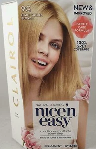Nice' n Easy Hair Dye Permanent 9G Light Golden Blonde Clairol - Picture 1 of 2