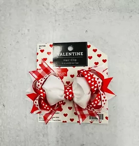 Valentine's Day Heart Ribbon Hair Clip Bow Ribbon Accessory - Picture 1 of 1