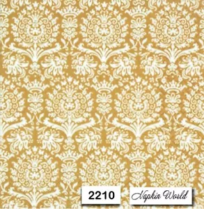(2210) DOS servilletas de papel individuales para almuerzo - PATRÓN DORADO DAMASCO - Imagen 1 de 3