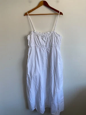 Cotton On Dress Womens XL White Ruffle Strappy Square Neck Pocket Flowy A-Line - image 1 of 4