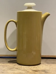 Vintage Homer Laughlin Coffee Pot Tall Ribbed W/ Lid VTG Teapot 9.5 Inches Tall - Picture 1 of 18