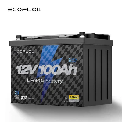 EcoFlow 12V 100Ah LiFePO4 Deep Cycle Lithium Battery BMS For RVs Trolling Motor - Image 1 of 4