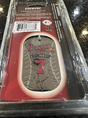 Atlanta Braves Jeff Francoeur Metal MLB team logo dogtag keyring keychain foco - Image 1 of 4