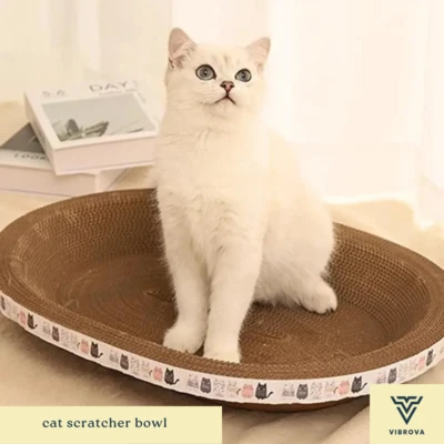 Cat Scratcher Bowl | Cardboard Cat Bowl | Cat Lounge Bowl | Cat Nest Scratcher - Image 1 of 4