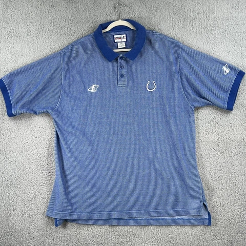 Vintage Indianapolis Colts Polo Shirt Mens 2XL XXL Logo Athletic NFL Proline Cover