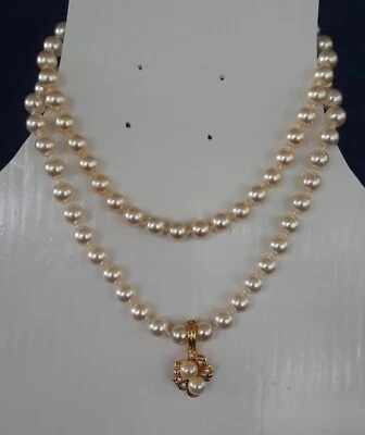 1 Винтажный Anne Klein узелок искусственного жемчуга ожерелье, 1 римский костюм ожерелье  - Изображение 1 из 4