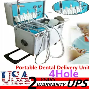 580W Mobile Dental Tragbare Fördereinheit Schwachsaugung Turbine Luftkompressor 4H - Bild 1 von 10